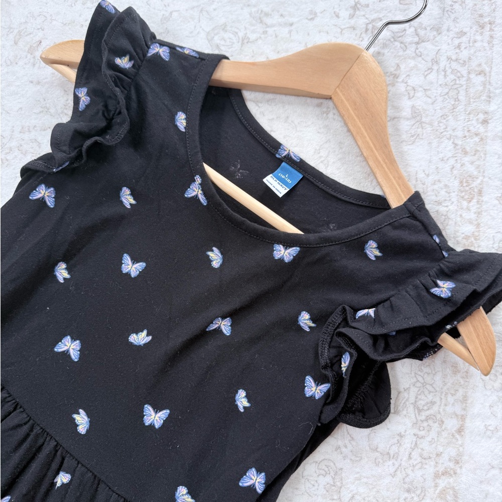 Old Navy Black Dress with Lavender Butterfly Print